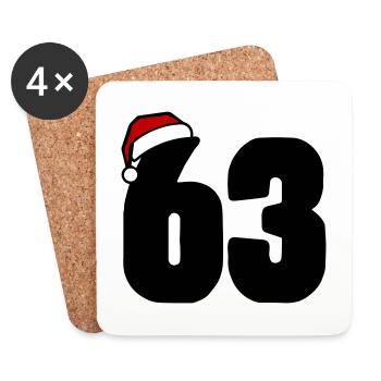 63 Zahl Weihnachten - Untersetzer (4er-Set) - Weiß - Vorne