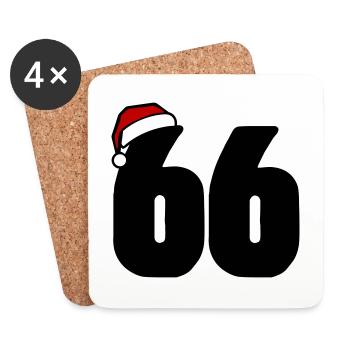 66 Zahl Weihnachten - Untersetzer (4er-Set) - Weiß - Vorne