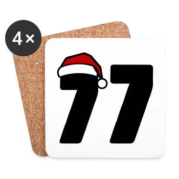 77 Numéro Noël - Dessous de verre (lot de 4) - blanc - Devant