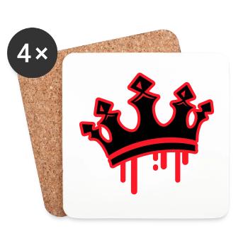 Symbole du roi de la couronne - Dessous de verre (lot de 4) - blanc - Devant