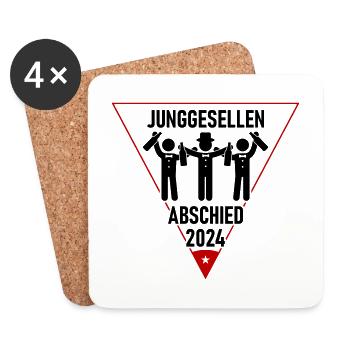 Junggesellenabschied 2024 - Untersetzer (4er-Set) - Weiß - Vorne