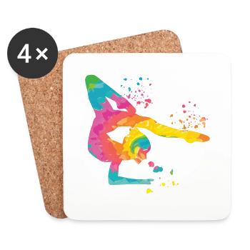 Gymnaste avec gymnastique rythmique au sol - Dessous de verre (lot de 4) - blanc - Devant
