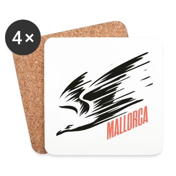 T-shirt de vacances Mallorca Dive Low Flyer Seagull - Dessous de verre (lot de 4) - blanc - Devant