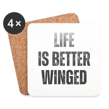 Wing Foil Wingsurfing Foil Wing - Coasters (set of 4) - white - Front