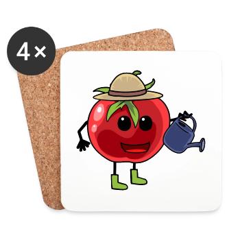 tomate hobby jardinier jardinier jardinier légume enfant - Dessous de verre (lot de 4) - blanc - Devant