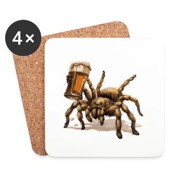 Tarantula Bier Lustig - Untersetzer (4er-Set) - Weiß - Vorne