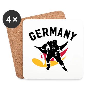 GERMANY EISHOCKEY STÜRMER MIT ADLER - Untersetzer (4er-Set) - Weiß - Vorne