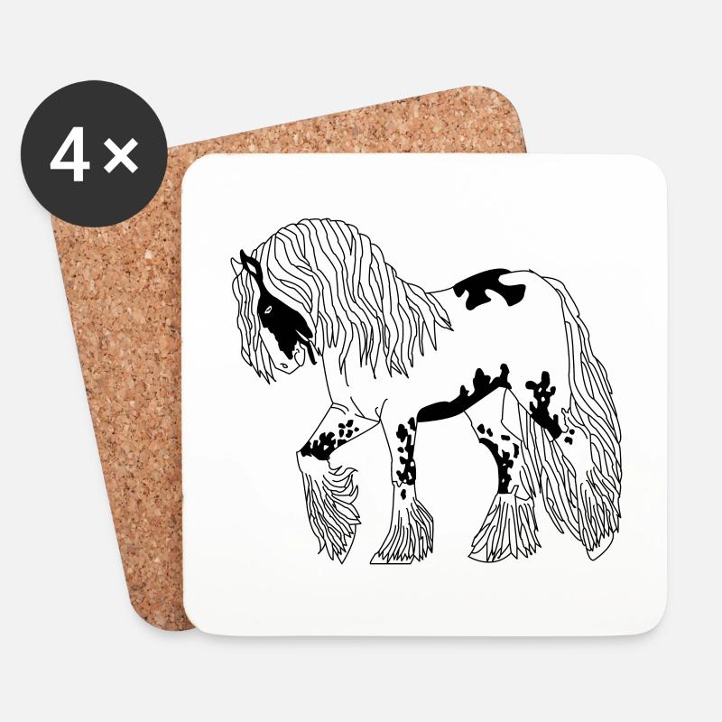 Tinker Liebe Pferd Pony - Untersetzer (4er-Set) - Weiß