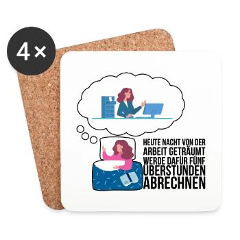 Kollege Büro Geschenk - Untersetzer (4er-Set) - Weiß - Vorne