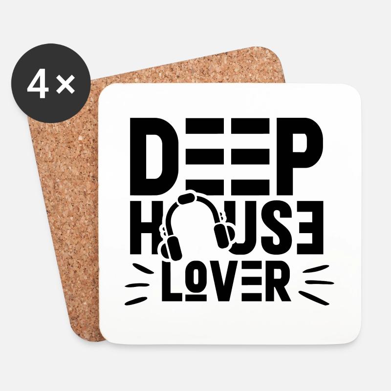 Deep House Liebhaber DJ Goa Rave Techno Musik - Untersetzer (4er-Set) - Weiß