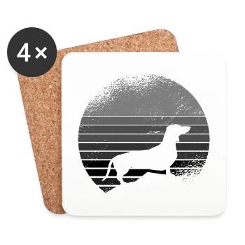 Hundeliebhaber Dackel Dachshund Motiv Geschenk - Untersetzer (4er-Set) - Weiß - Vorne