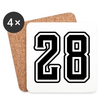 28 Zahl symbol - Untersetzer (4er-Set) - Weiß - Vorne