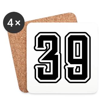 39 number symbol - Coasters (set of 4) - white - Front