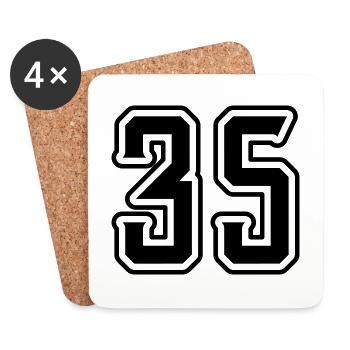 35 Zahl symbol - Untersetzer (4er-Set) - Weiß - Vorne