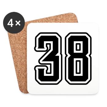 38 Zahl symbol - Untersetzer (4er-Set) - Weiß - Vorne