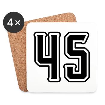 45 number symbol - Coasters (set of 4) - white - Front