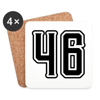 Symbole numérique 46 - Dessous de verre (lot de 4) - blanc - Devant