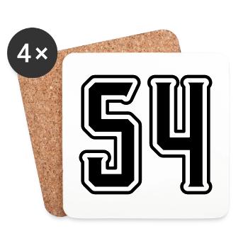 54 number symbol - Coasters (set of 4) - white - Front