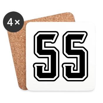 55 number symbol - Coasters (set of 4) - white - Front