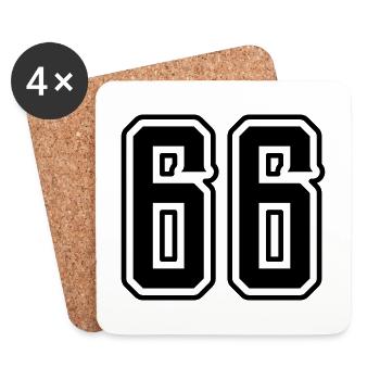 66 Zahl Symbol - Untersetzer (4er-Set) - Weiß - Vorne