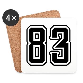 83 Number Symbol - Coasters (set of 4) - white - Front