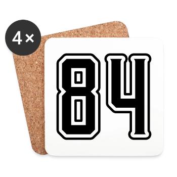 Symbole numérique 84 - Dessous de verre (lot de 4) - blanc - Devant