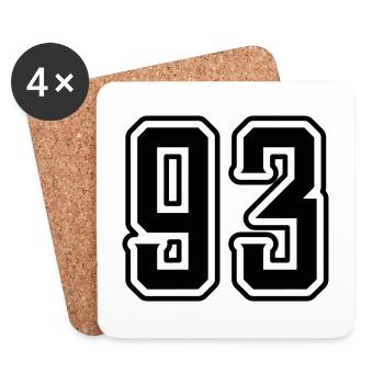 93 Number Symbol - Coasters (set of 4) - white - Front