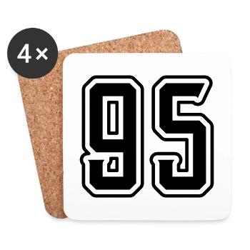 Symbole numérique 95 - Dessous de verre (lot de 4) - blanc - Devant