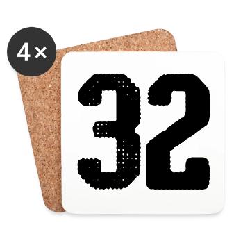 32 number jersey - Coasters (set of 4) - white - Front