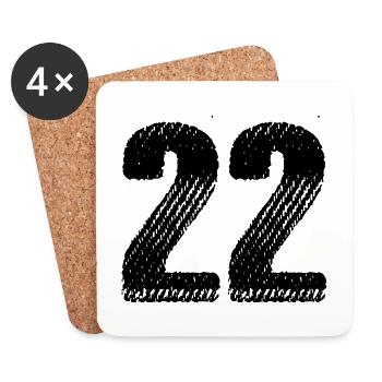 22 number jersey - Coasters (set of 4) - white - Front