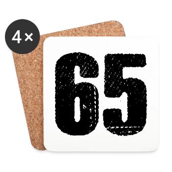 65 number jersey - Coasters (set of 4) - white - Front