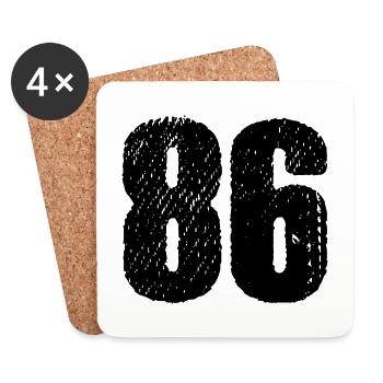 86 number jersey - Coasters (set of 4) - white - Front
