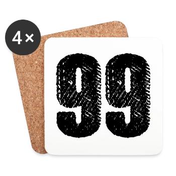 99 Number jersey - Coasters (set of 4) - white - Front
