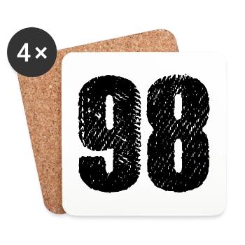 98 number jersey - Coasters (set of 4) - white - Front