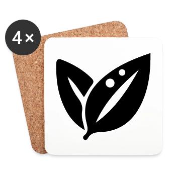 Écologie de la feuille - Dessous de verre (lot de 4) - blanc - Devant