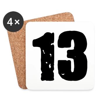 Maillot à 13 numéros - Dessous de verre (lot de 4) - blanc - Devant