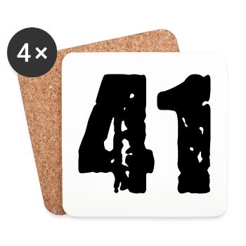 41 number jersey - Coasters (set of 4) - white - Front