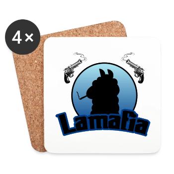 Lamafia (Lama-fia/La Mafia) - Dessous de verre (lot de 4) - blanc - Devant