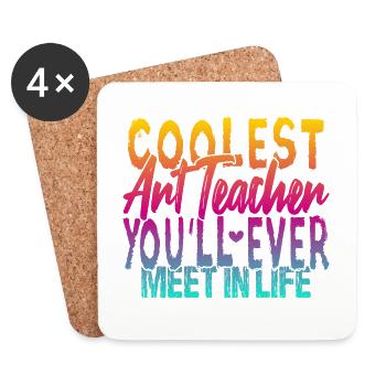 The coolest art teacher - Coasters (set of 4) - white - Front