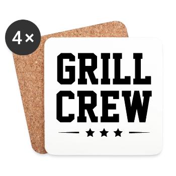 Équipage de grillades - Dessous de verre (lot de 4) - blanc - Devant