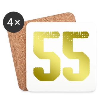55 number jersey - Coasters (set of 4) - white - Front