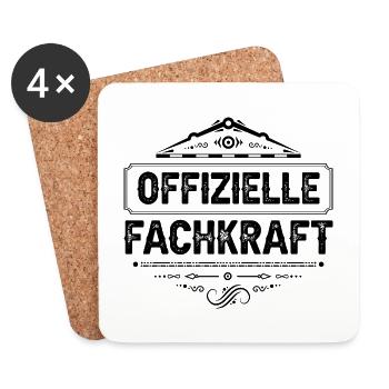 Offizielle Fachkraft - Untersetzer (4er-Set) - Weiß - Vorne