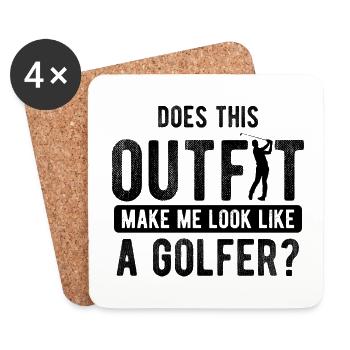 Golfplatz zum Golfen Golf - Untersetzer (4er-Set) - Weiß - Vorne