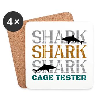 Shark Cage Tester - Untersetzer (4er-Set) - Weiß - Vorne