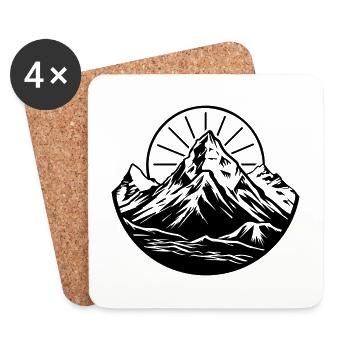 Berge Symbol Mountains - Coasters (set of 4) - white - Front