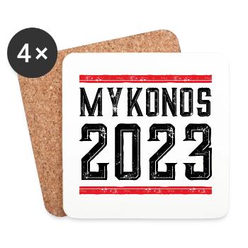 Mykonos 2023 - Dessous de verre (lot de 4) - blanc - Devant