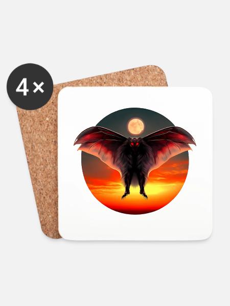 Mothman at sunset - Coasters (set of 4) - white