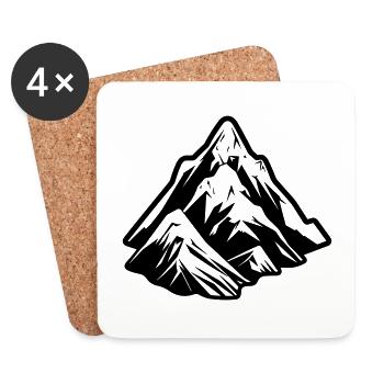 Berge Symbol Mountains - Coasters (set of 4) - white - Front