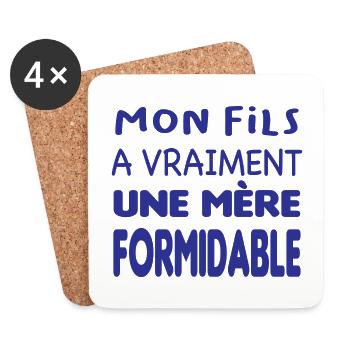 Mère formidable - Dessous de verre (lot de 4) - blanc - Devant