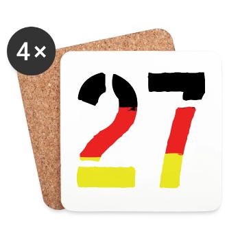 27 Symbole numérique Allemagne - Dessous de verre (lot de 4) - blanc - Devant